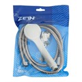 Набор для душа ZEIN Z0103, шланг 150 см, гайки пластик, лейка 1 режим, держатель, белый 9234743 - фото 17148411