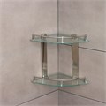Полка для ванной комнаты 2х-ярусная угловая Штольц Stölz, 24×24×28 см, нержавеющая сталь, стекло 9562972 - фото 17148893