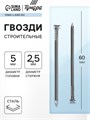 Гвозди ТУНДРА, строительные, без покрытия, 2,5х60 мм, 25 кг 9550228 - фото 17148901