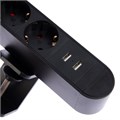 Розеточный блок на струбцине Luazon, 16А, трёхместный, 2xUSB, 2.1 A, провод 1,8 метра, черн. 9458918 - фото 17150293