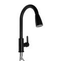 Смеситель для кухни ZEIN Z2941, выдвижная лейка 2 режима, картридж 35мм, нерж. сталь, черный 9441877 - фото 17154687