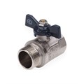 Кран шаровой AQUALINK, PN 50, внутренняя/наружная резьба 3/4", бабочка, никелированный 9775660 - фото 17154727