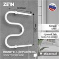 Полотенцесушитель электрический ZEIN, PE-02, М-образный, 500х400 мм, белый 9546291 - фото 17154816