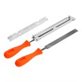 Набор для заточки цепей пил ТУНДРА, сталь ШХ15, шаг 3/8", паз 1.3-1.6 мм, d=5.5 мм, плашки 9378806 - фото 17156390
