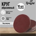 Круг абразивный шлифовальный под "липучку" ТУНДРА, 125 мм, Р180, 10 шт. 9422578 - фото 17157096