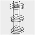 Полка для ванной угловая 3-х ярусная, 20×20×66 см, цвет чёрный 10059132 - фото 17157432