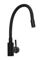 Смеситель для кухни ZEIN Z2754, гибкий силикон излив, картридж 35 мм, нерж. сталь, черный 9448945 - фото 17158783
