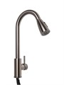 Смеситель для кухни ZEIN Z4961, нержавеющая сталь, с выдвижной лейкой, 2 режима, серый 9448948 - фото 17158894