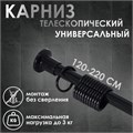 Карниз для ванной комнаты, телескопический 120-220 см, цвет чёрный 10130799 - фото 17159212