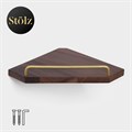 Полка настенная Штольц Stölz Hölzern Premiere, ореховое дерево, алюминий 9259435 - фото 17159407