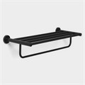 Полка для ванной Штольц Stölz Loft basic, с держателем для полотенец, цвет чёрный 9327079 - фото 17159425