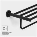 Полка для ванной Штольц Stölz Loft basic, с держателем для полотенец, цвет чёрный 9327079 - фото 17159426