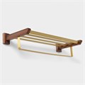 Полка с держателем для полотенец Штольц Stölz Hölzern Premiere, ореховое дерево, алюминий 9259439 - фото 17160704