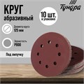 Круг абразивный шлифовальный под "липучку" ТУНДРА, перфорированный, 125 мм, Р800, 10 шт. 9695482 - фото 17161233