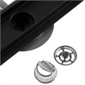 Трап ZEIN, c флaнцeм свободного вращения 360°, 7х60 см, d=40/50 мм, нерж. сталь, черный 9603123 - фото 17161864