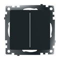 Выключатель 2-клавишный (механизм) 250В, 10А, STEKKER серия Катрин, GLS10-7104-05, черный 10224427 - фото 17162254