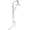 Душевая система ZEIN Z4312, тропич и ручная лейка 3 режима, шланги, стойка, мыльница, хром 9847898 - фото 17163284