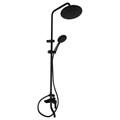 Душевая система ZEIN Z1015, тропическая и ручная лейка, шланг 150 см, черная 9932195 - фото 17163736