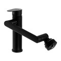 Смеситель для раковины ZEIN Z3509, поворотный излив 360°, картридж 35 мм, латунь, черный 9862242 - фото 17164438