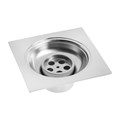 Трап ZEIN, 100х100 мм, вертикальный, с трубой, внеш/внутр d=40/37 мм, нерж. сталь, хром 9472806 - фото 17164632