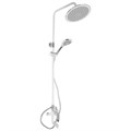 Душевая система ZEIN Z1012, смеситель, тропическая и ручная лейка, латунь, белый/хром 9756651 - фото 17165813