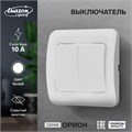 Выключатель Luazon Lighting "Орион", 10 А, 2 клавиши, скрытый, белый 9919816 - фото 17165874