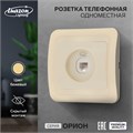 Розетка телефонная одноместная Luazon Lighting "Орион", скрытая, бежевая 9919862 - фото 17165933
