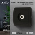 Розетка телевизионная одноместная Luazon Lighting "Орион", скрытая, черная 9919868 - фото 17165960