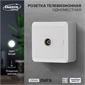 Розетка телевизионная одноместная Luazon Lighting "Лига", накладная, белая 9919941 - фото 17165969