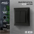 Выключатель Luazon Lighting "Антей", 10 А, 2 клавиши, скрытый, черный 9925748 - фото 17165998
