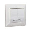 Выключатель Luazon Lighting "Антей", 10 А, 2 клавиши, скрытый, с подсветкой, белый 9925749 - фото 17166003