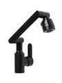 Смеситель для кухни ZEIN Z3705, регулируемый излив, аэратор 2 режима, ABS-пластик, черный 9932012 - фото 17169885