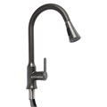 Смеситель для кухни ZEIN Z3709, вытяжной излив, аэратор 2 режима, ABS-пластик, графит 9932016 - фото 17169932