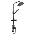 Душевая система ZEIN Z3863, смеситель, верхняя, ручная и гигиеническая лейка, полка, черная 9932171 - фото 17170002