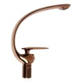 Смеситель для раковины ZEIN Z3880, однорычажный, интерьерный, высота 18см, латунь, rose gold 9932188 - фото 17170172