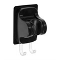 Держатель для душевой лейки ZEIN Z122, самоклеющейся, регулируемый, с крючком, черный 9931938 - фото 17170258