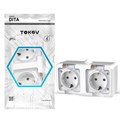 Розетка TOKOV ELECTRIC, Dita, 2-м, 16А, IP54, 250В, с з/к, с прозр. кр, белый, TKL-DT-R2Z-C01T-IP54 10404696 - фото 17171239