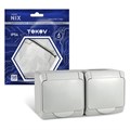Розетка TOKOV ELECTRIC, Nix, 2-м, 16А, IP54, 250В, с з/к, с кр, серый, TKE-NX-R2Z-C06-IP54 10404724 - фото 17171246