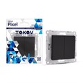 Переключатель проходной TOKOV ELECTRIC, Pixel, 2 клавиши, 10А, IP20, карбон, TKE-PX-P2-C14 10404818 - фото 17171272