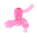 Кран водоразборный ZEIN, со штуцером, с плоской ручкой, PP, с шаровым механизмом, розовый 10070857 - фото 17171798