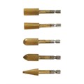 Набор шарошек по дереву и пластику ТУНДРА, TiN покрытие, шестигранный хвостовик, 5 шт. 9846411 - фото 17172312
