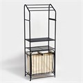 Стеллаж с двойной корзиной для белья и перекладинами, 2-х ярусный, 60×35×160 см, цвет чёрный 10656492 - фото 17173915