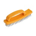Щетка металлическая ручная ТУНДРА, пластиковая рукоятка, 4-рядная 10221917 - фото 17176028