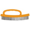 Щетка металлическая ручная ТУНДРА, пластиковая рукоятка, 4-рядная 10221917 - фото 17176029
