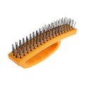 Щетка металлическая ручная ТУНДРА, пластиковая рукоятка, 4-рядная 10221917 - фото 17176030