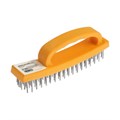 Щетка металлическая ручная ТУНДРА, пластиковая рукоятка, 4-рядная 10221917 - фото 17176031