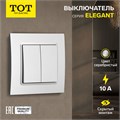 Выключатель TOT Elegant, 10 А, 2 кл., скрытый, серебристый 10439588 - фото 17180154