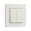 Выключатель проходной TOT Elegant, 10 А, 2 кл., скрытый, белый 10439591 - фото 17180160