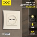 Розетка одноместная TOT Elegant, 10 А, скрытая, без з/к, бежевая 10439601 - фото 17180184