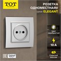 Розетка одноместная TOT Elegant, 10 А, скрытая, без з/к, серебристая 10439602 - фото 17180189